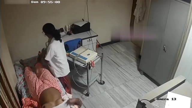 Tamil Aunty Nurse Applying Cream Leg CCTV